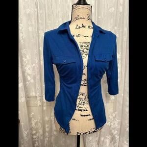 Elevate Your Style with Our Blue Cotton Button-Up Shirt!